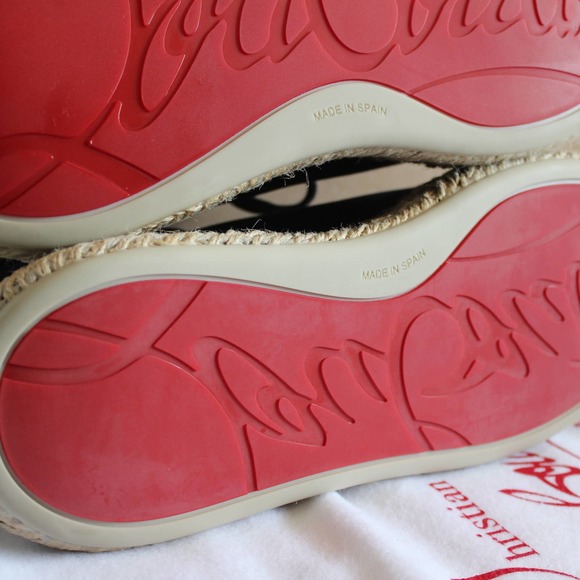 Christian Louboutin Espasneak Navy Canvas Low-Top Espadrille Sneakers - Picture 12 of 16